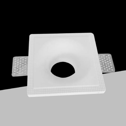 Portafaretto da Incasso in Gesso Quadrato GU10, Verniciabile, per Cartongesso, Max 35W, Bianco, IP20 GS-05
