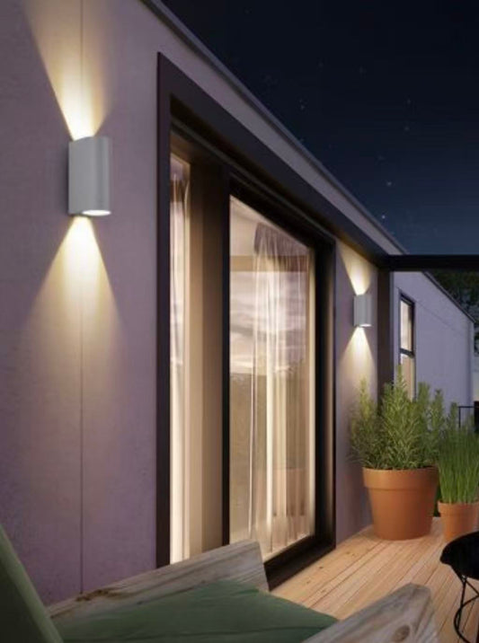 Applique LED da Esterno IP65, Lampada da Parete Moderna Up Down, 2x GU10, Alluminio per Giardino Terrazza Balcone – ES14