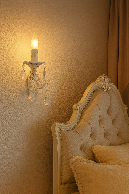 TEKHOME Applique da Parete Moderna a 1 Luce con Braccio Regolabile e Paralume in Vetro, Design Elegante in Oro e Bianco, Attacco E14 40W, per Interni, 24cm, (Senza Lampadina) E01-1