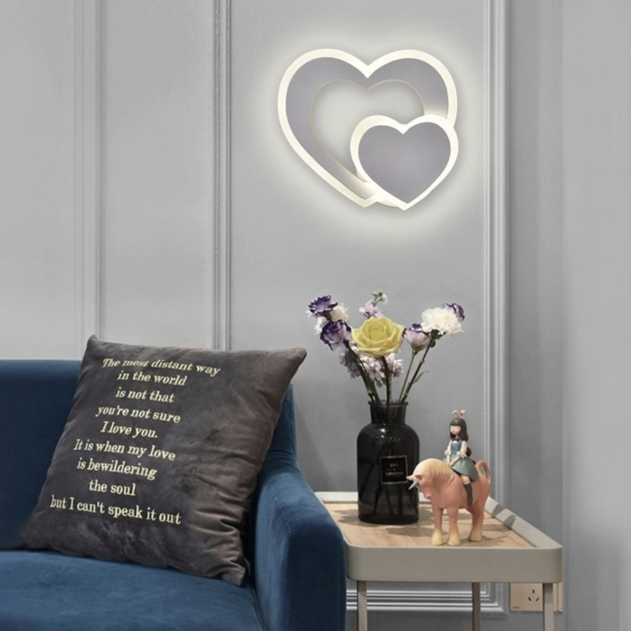 APPLIQUE DA PARETE STILE MODERNO CUORE TWIX E83