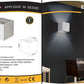 TEKHONE Applique da Parete in Gesso Verniciabile Design Moderno Luce Up & Down per Interni con Attacco G9 – Bianco – GS-E15