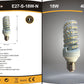 Lampadine LED E27 18W, Confezione da 10 Pezzi, 1800LM, 3000K/4000K/6500K, Luce Calda, Naturale e Fredda, Lampadina LED a Spirale, CRI>80, Illuminazione 360°, Risparmio Energetico, E27-S-18W