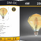 Lampadine LED Decorative E27 Effetto Diamante, Confezione da 5 Pezzi, 4W 2500K, 350LM, Vetro Ambrato, Luce Extra Calda, 360°, Lampadina Design Geometrico, Non Dimmerabile, Modello DM-OC