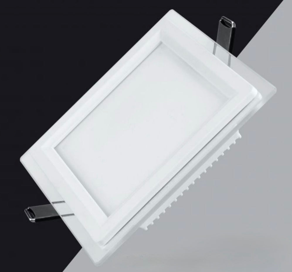 Faretto LED da Incasso Quadrato 9W 780LM, 3 Colori Selezionabili 3000K 4000K 6500K, Pannello LED 120x120mm, Foro 95x95mm, Fascio 120°, CRI≥80, 1 Pezzo, P-94E-Q3C