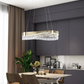 TEKHOME Lampadario a Sospensione Moderno con Cristalli,Lampadario LED Soffitto, 45W 3600LM o 35W 2800LM, Luce Fredda 8000K, Acciaio Inox e Cristallo, per Soggiorno Camera da LettoB77B78