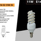 Lampadine LED E14 11W, Confezione da 10 Pezzi, 1045LM, 3000K/4000K/6500K, Lampadina LED a Spirale, Luce Calda/Naturale/Fredda, CRI>80, Fascio 360°, Risparmio Energetico, Modello E14-S-11W