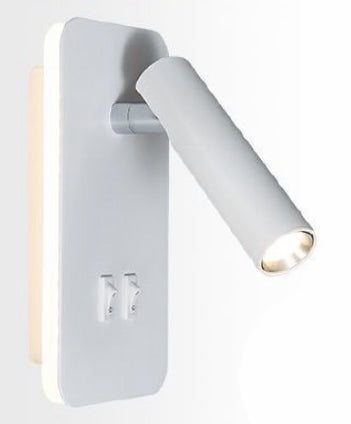 TEKHOME Applique da Parete LED 6W con Interruttore, Lampada da Comodino Orientabile, Luce 3000K-6500K Design Moderno in Alluminio, per Camera da Letto e SoggiornoE20