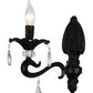 TEKHOME Applique da Parete Classica 1 Luce,Stile Candelabro con Pendenti in Vetro,Attacco E14,Struttura in Metallo,Nero/Bianco,Lampada da Parete per Camera da Letto,Soggiorno e CorridoioE43-1