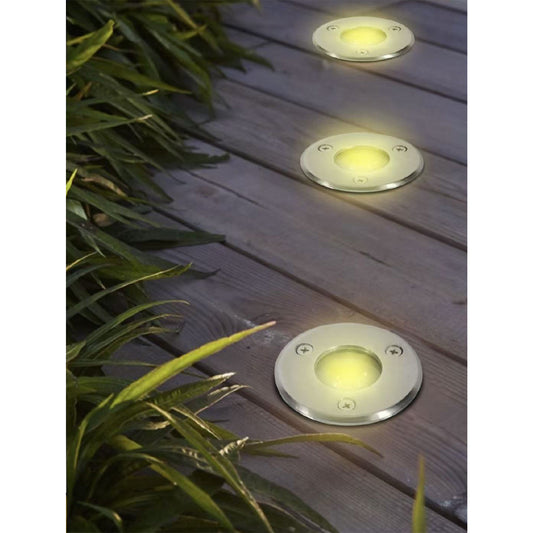 Faretto da Incasso a Terra LED IP65 1.5W 120LM, Lampada da Terra da Esterno in Alluminio e Vetro Temperato Ø65mm– ES07