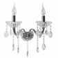 TEKHOME Applique da Muro Classica in Cristallo 2 Luci, Portalampada E14, Lampada da Parete Stile Candelabro, Vari Colori E35