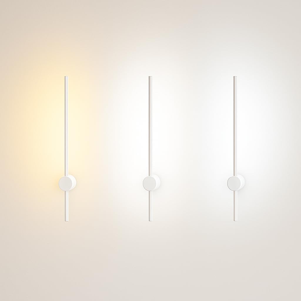 Applique LED 12W CCT 3000K-4000K-6500K, Lampada da Parete Moderna Interno, Luce Calda Naturale Fredda, IP20, Nero/Bianco AQ22