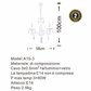 TEKHOME Lampadario Sospeso Design con 3 Luci, Vetro e Struttura Bianca, Attacco E14, 60W Max per Lampada, per Interni (Lampadine Non Incluse) A15-3