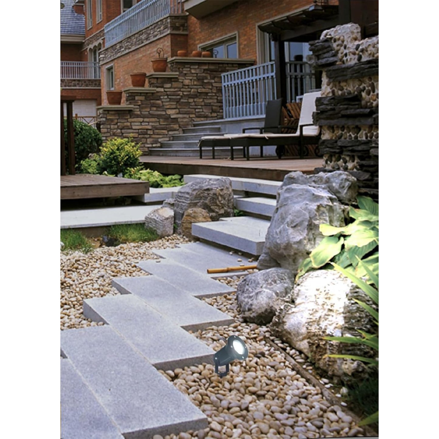 Faretto da Giardino con Picchetto GU10 IP65 60W, Lampada da Terra per Esterni in Alluminio, Orientabile, per Giardino, Vialetto, Terrazza – Nero/Grigio/Bianco ES12