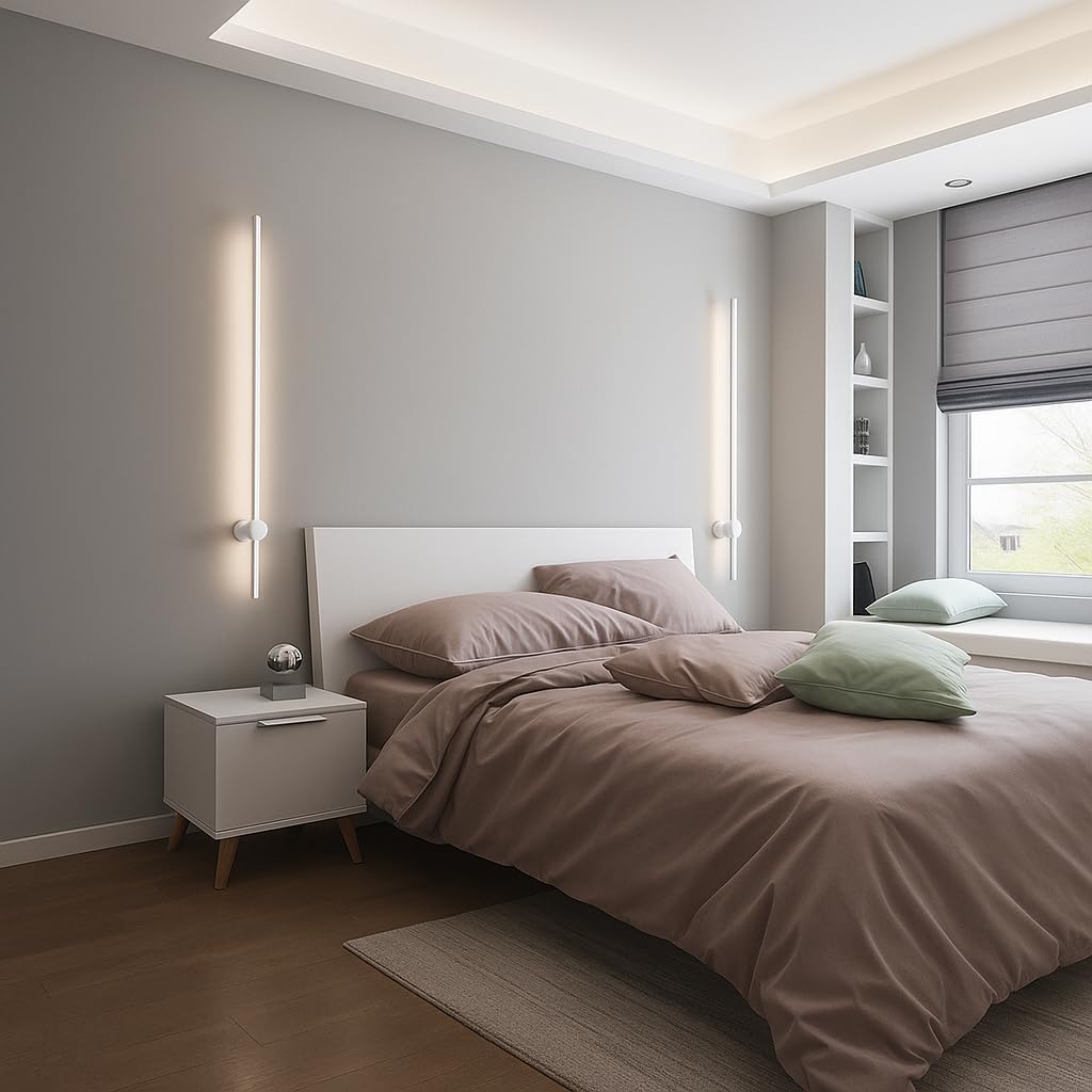 Applique LED 12W CCT 3000K-4000K-6500K, Lampada da Parete Moderna Interno, Luce Calda Naturale Fredda, IP20, Nero/Bianco AQ22