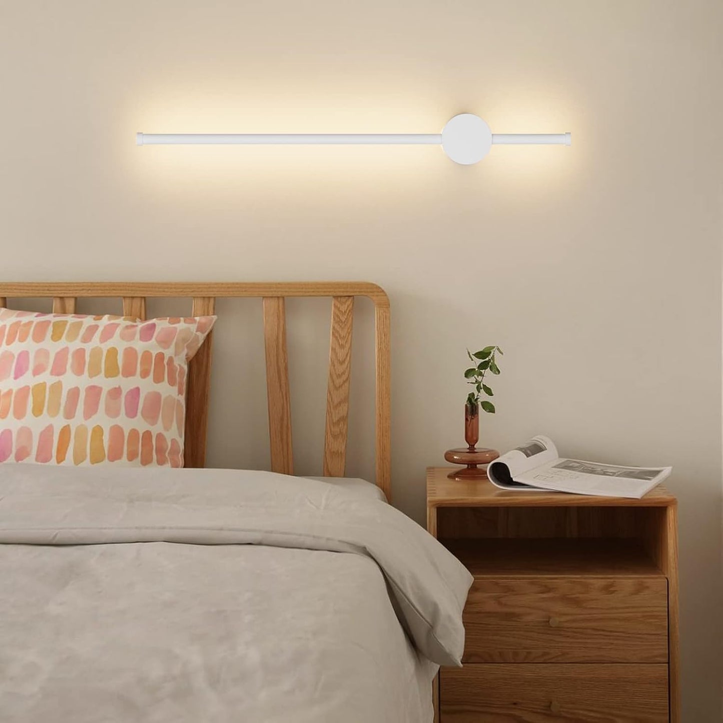 Applique LED 12W CCT 3000K-4000K-6500K, Lampada da Parete Moderna Interno, Luce Calda Naturale Fredda, IP20, Nero/Bianco AQ22