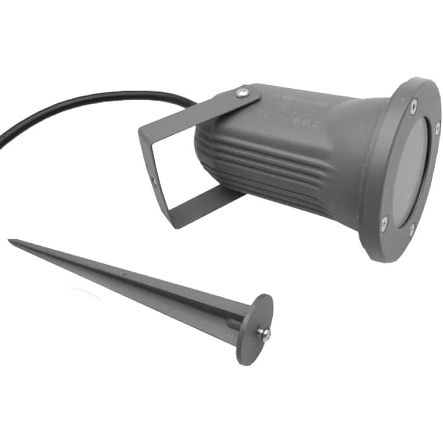 Faretto da Giardino con Picchetto GU10 IP65 60W, Lampada da Terra per Esterni in Alluminio, Orientabile, per Giardino, Vialetto, Terrazza – Nero/Grigio/Bianco ES12
