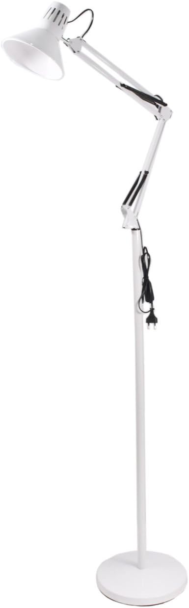 Lampada da Terra – Piantana Regolabile con Braccio Orientabile, Attacco E27, Max 60W, Design Moderno per Studio, Ufficio e Soggiorno D15