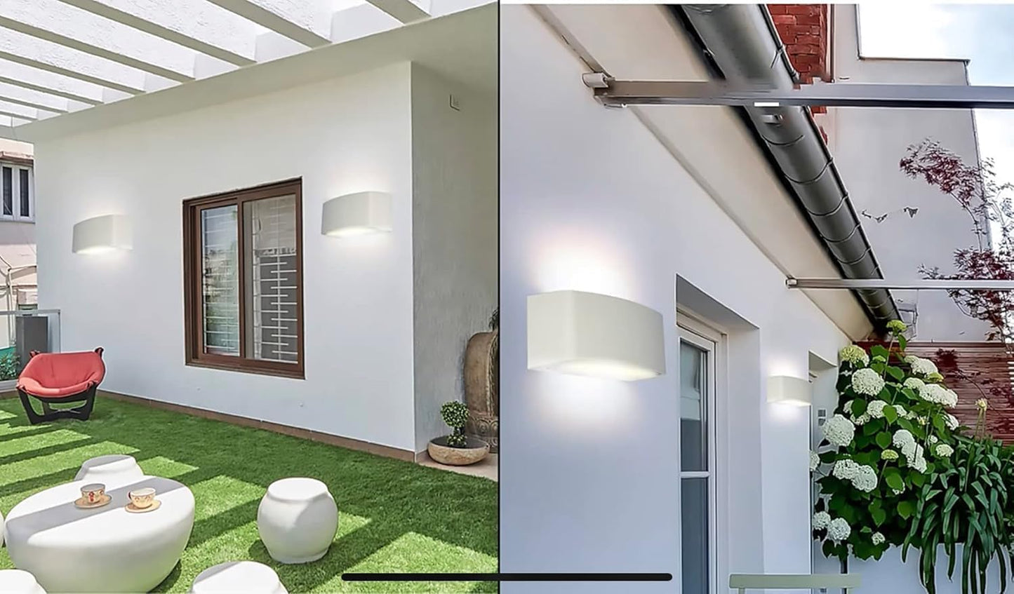 Applique lampada da muro parete in alluminio e vetro per esterno casa locali terrazza IP65 con attacco per lampadine E27 [lampadina esclusa] ES29