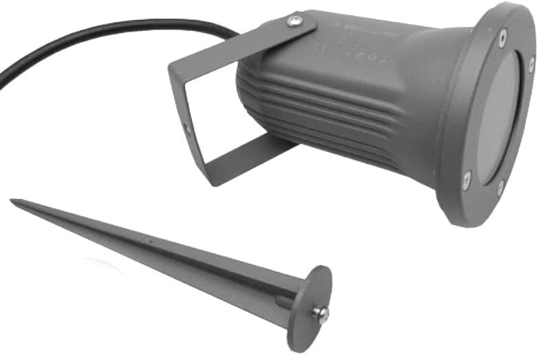 Faretto da Giardino con Picchetto GU10 IP65 60W, Lampada da Terra per Esterni in Alluminio, Orientabile, per Giardino, Vialetto, Terrazza – Nero/Grigio/Bianco ES12