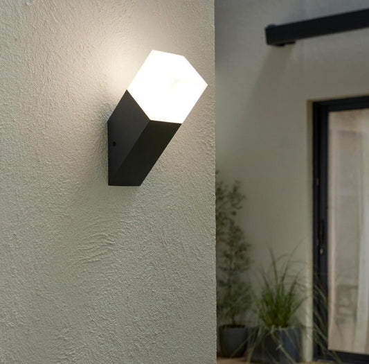 Applique da Esterno E27 IP44, Lampada da Parete Moderna in Alluminio e Acrilico, Attacco E27 (Lampadina no), Impermeabile per Giardino, Facciata, Balcone - Nero/Bianco/Caffè B250