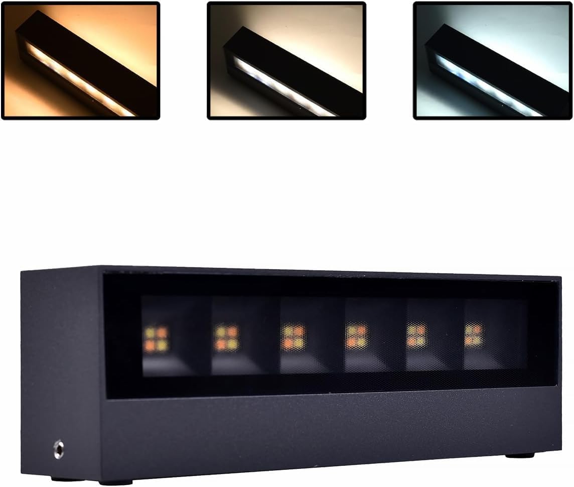 Applique LED da Esterno 14W IP65, Lampada da Parete Moderna in Alluminio e Vetro, 1100LM, Luce da Facciata Impermeabile per Giardino, Terrazza e Ingresso - Bianco/Grigio 176