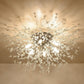 TEKHOME Lampadario Camera Da Letto Moderni, Oro/Argento, Plafoniera soffitto con cristalli di fuochi d'artificio, 10X G9, Lampade a sospensione pre Soggiorno, Cameretta PN-13