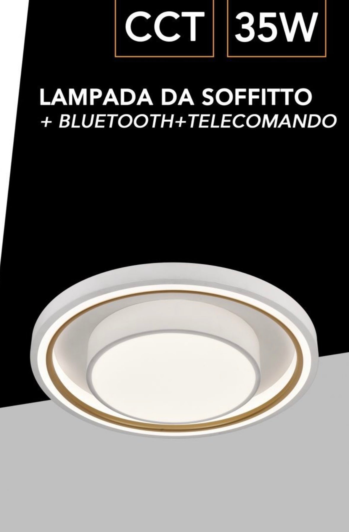 TEKHOME Plafoniera a led 35 watt tonda tecnologia CCT tre colorazione di luce gestibile con telecomando e App lampada da soffitto PN-31-3C