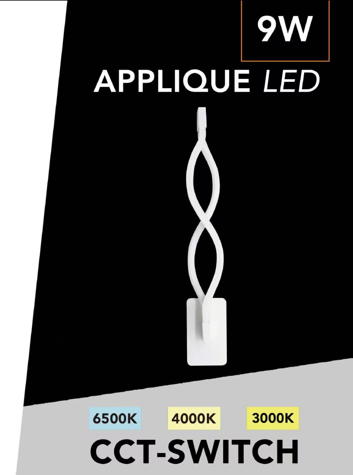 TEKHOME Applique da Parete LED a 3 Luci con Regolazione Colore CCT 3000K-6500K, Design Moderno, 9W 720LM, IP20, Bianco, per Interni, con Interruttore a 3 Temperature Colore E16