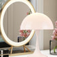 Lampada da Tavolo  E27 – Design Moderno a Fungo, Lampada da Comodino/Scrivania, Metallo e Resina, Colore Bianco, Max 60W D12-B