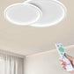 TEKHOME Plafoniera Lampadario da soffitto a led con 2 Luci cerchi Design Stile Moderno Lampada per Camera Cucina Salotto Locali Commerciali (2 cerchi 45w bluetooth) PN-26