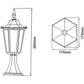 Lampada da Palo per Esterni E27 – Lanterna da Colonna Esagonale IP55 in Alluminio e Vetro – 8 Pollici – per Muro, Cancello, Pilastro, Giardino ES45