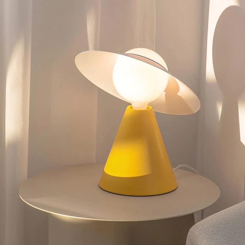 Lampada da Tavolo E27  – Design Moderno con Paralume Inclinato, Lampada da Comodino in Metallo, per Camera da Letto, Soggiorno, Studio   D13