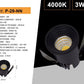 Faretti LED da Incasso 3W, Kit da 5 Pezzi, COB LED 300 lm, Foro Ø35 mm, 3000K/4000K/6500K, Fascio 30°, AC 100-240V, Corpo in Alluminio, Faretto da Soffitto per Casa, Negozi e Uffici,P-29