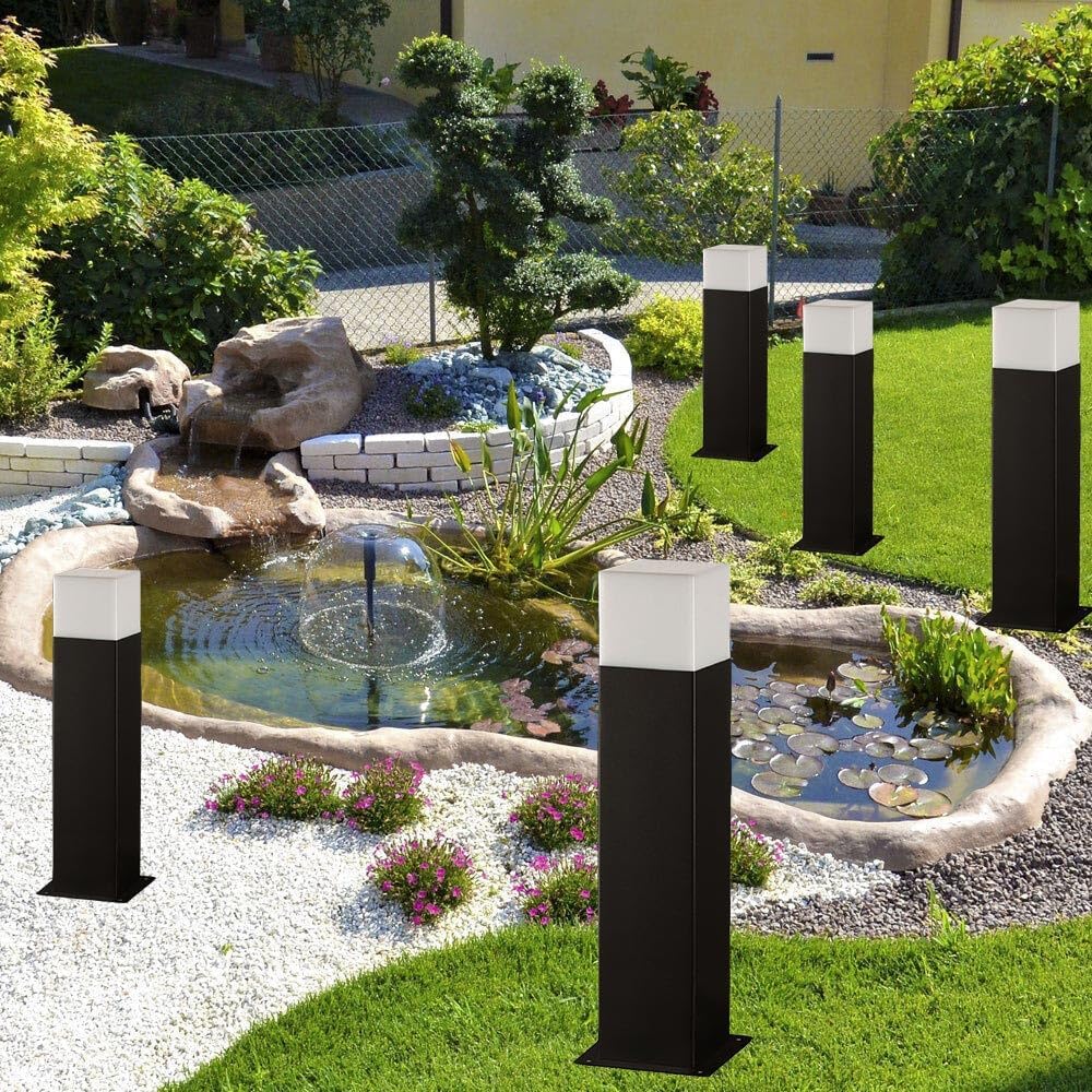 Lampione da Giardino Esterno IP44 con Attacco E27, Palo Luce da Esterno in Alluminio, Colonna Luminosa per Giardino, Vialetto, Terrazza – 440mm-B440