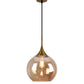 TEKHOME Lampadario a sospensione decorativa in metallo con sfera in vetro attacco E27 lampada contemporanea (Argento/Oro) A72