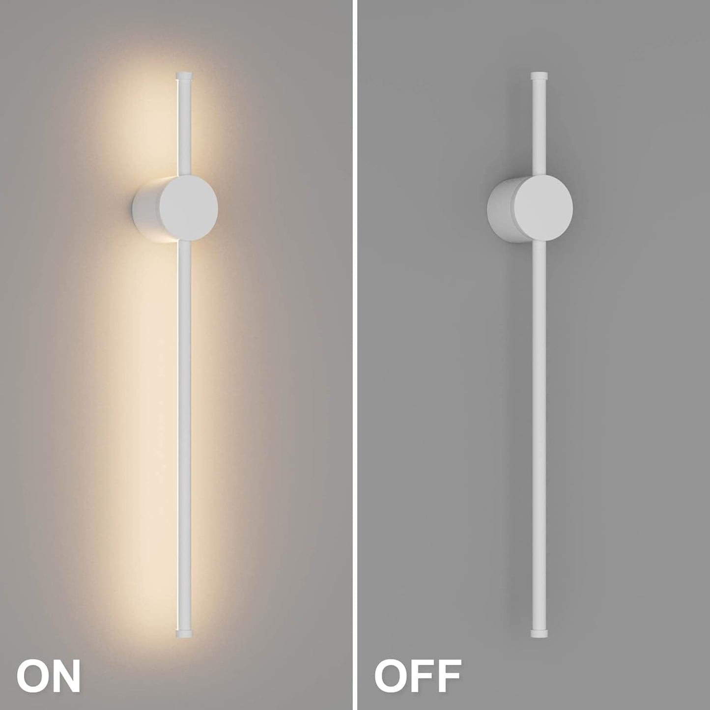 Applique LED 12W CCT 3000K-4000K-6500K, Lampada da Parete Moderna Interno, Luce Calda Naturale Fredda, IP20, Nero/Bianco AQ22
