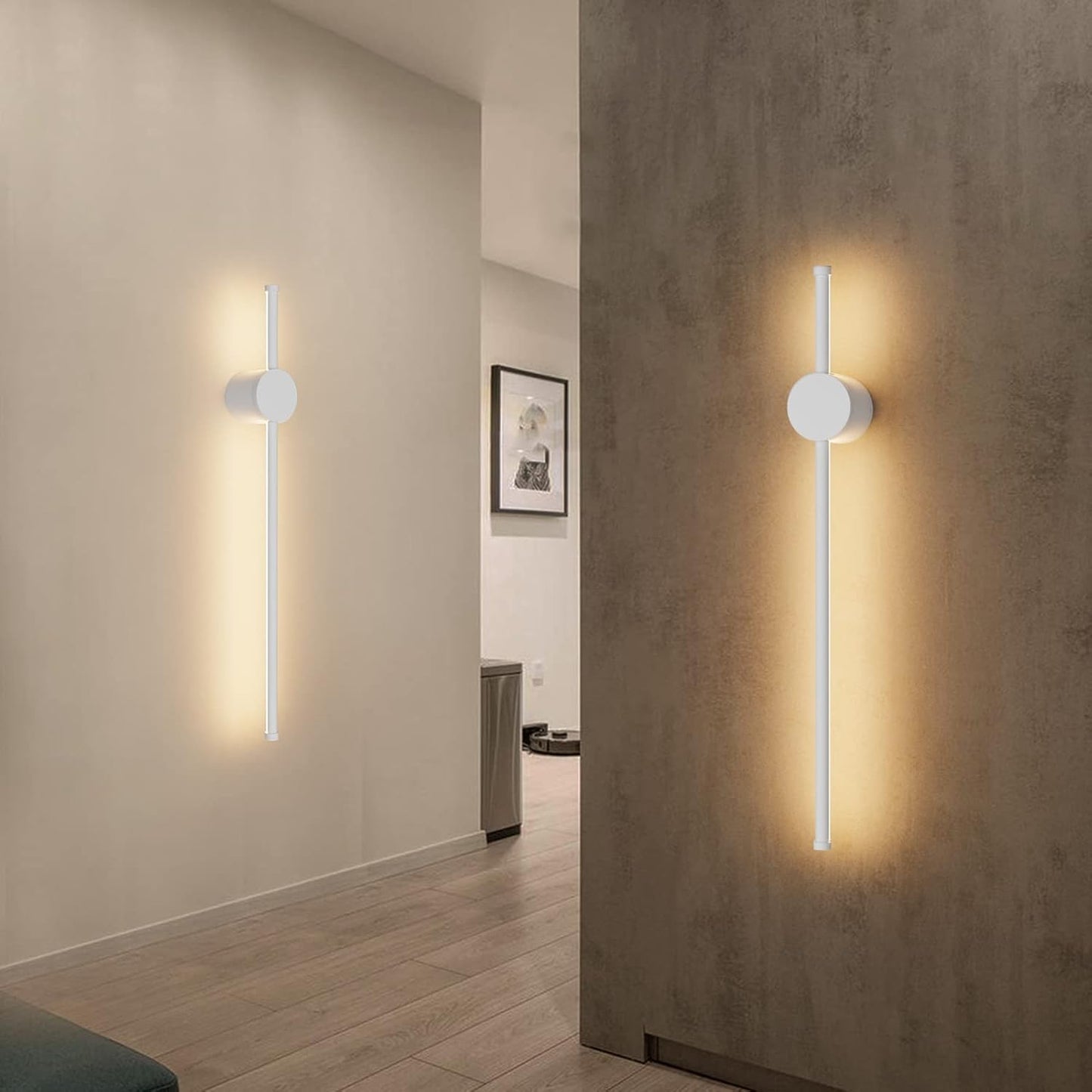 Applique LED 12W CCT 3000K-4000K-6500K, Lampada da Parete Moderna Interno, Luce Calda Naturale Fredda, IP20, Nero/Bianco AQ22