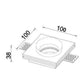 3 Pezzi Portafaretto da Incasso in Gesso Quadrato GU10 – Verniciabile, per Cartongesso, Supporto Faretto da Soffitto 100x100mm GS-10