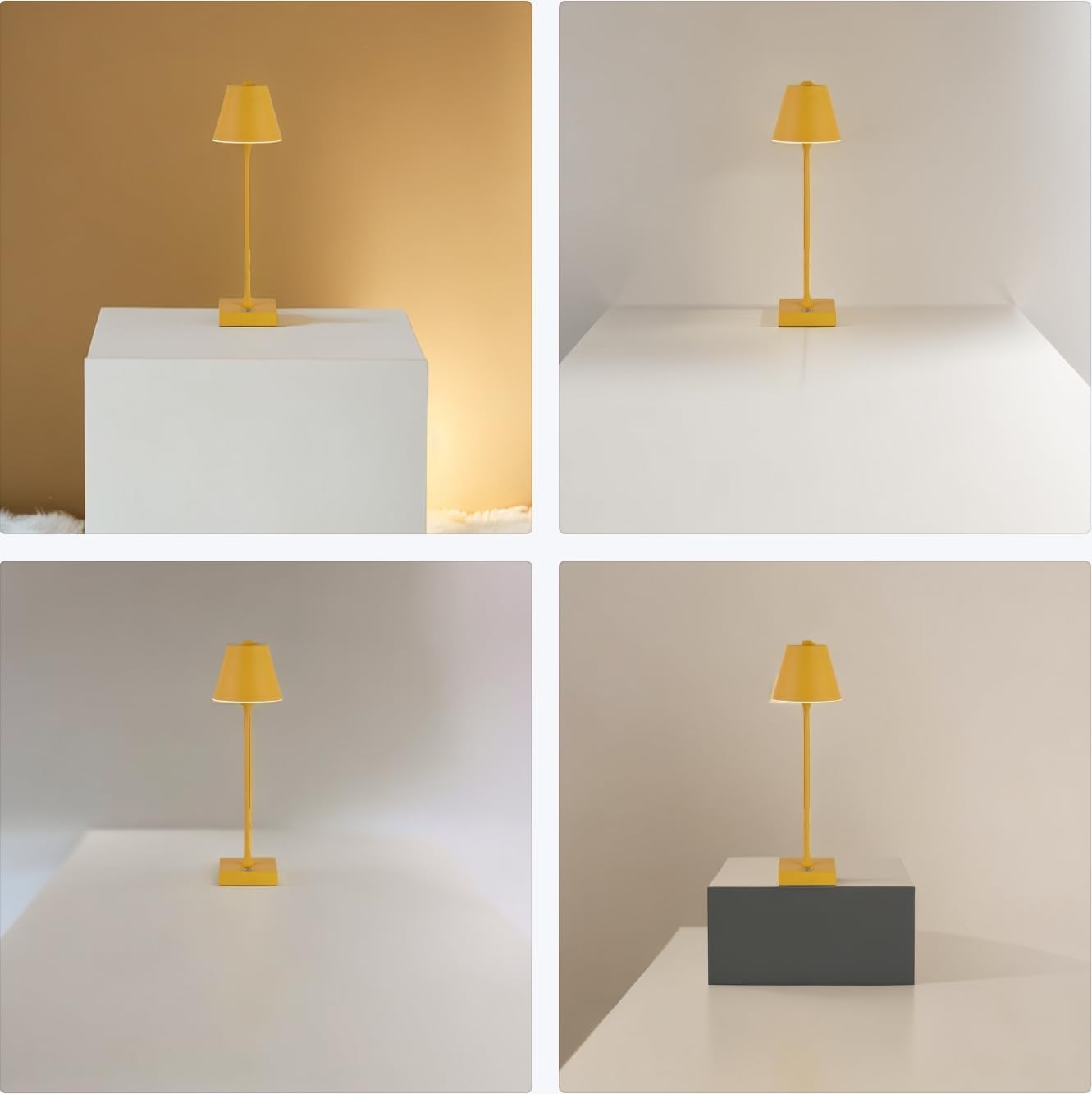 Lampada da Tavolo Ricaricabile LED  – Senza Fili, 3 Temperature di Colore, Dimmerabile Touch, USB, Moderna per Ristorante, Camera, Comodino D27-3C