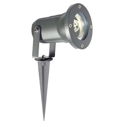 Faretto da Giardino con Picchetto GU10 IP65 60W, Lampada da Terra per Esterni in Alluminio, Orientabile, per Giardino, Vialetto, Terrazza – Nero/Grigio/Bianco ES12