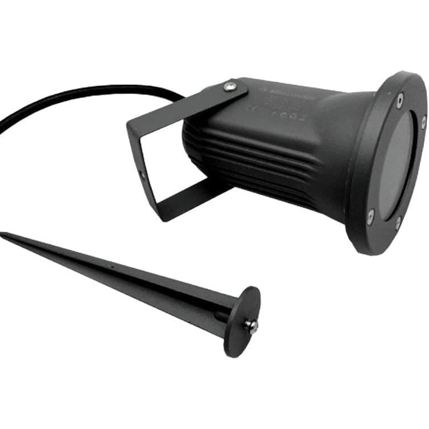 Faretto da Giardino con Picchetto GU10 IP65 60W, Lampada da Terra per Esterni in Alluminio, Orientabile, per Giardino, Vialetto, Terrazza – Nero/Grigio/Bianco ES12