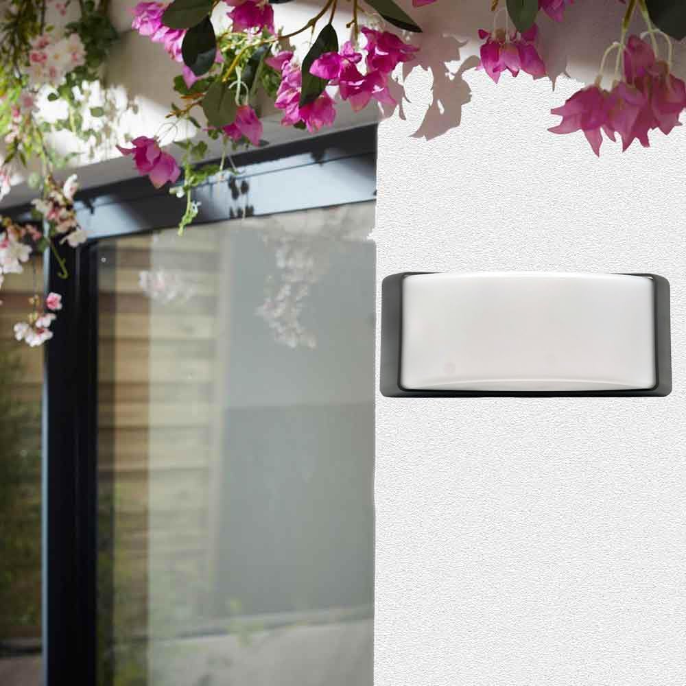 Applique da Esterno IP54 Attacco E27, Lampada da Parete Moderna Impermeabile in ABS+PC, Compatibile con Lampadine fino a 60W, per Facciata, Balcone, Corridoio - Bianco/Grigio Scuro H320