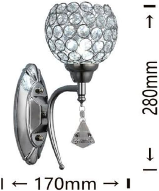 TEKHOME Applique da Parete Moderna con Design a Cristalli, Attacco G9 60W, per Interni, Disponibile in Oro e Argento, 280mm, Metallo e Cristallo (Senza Lampadina) E19