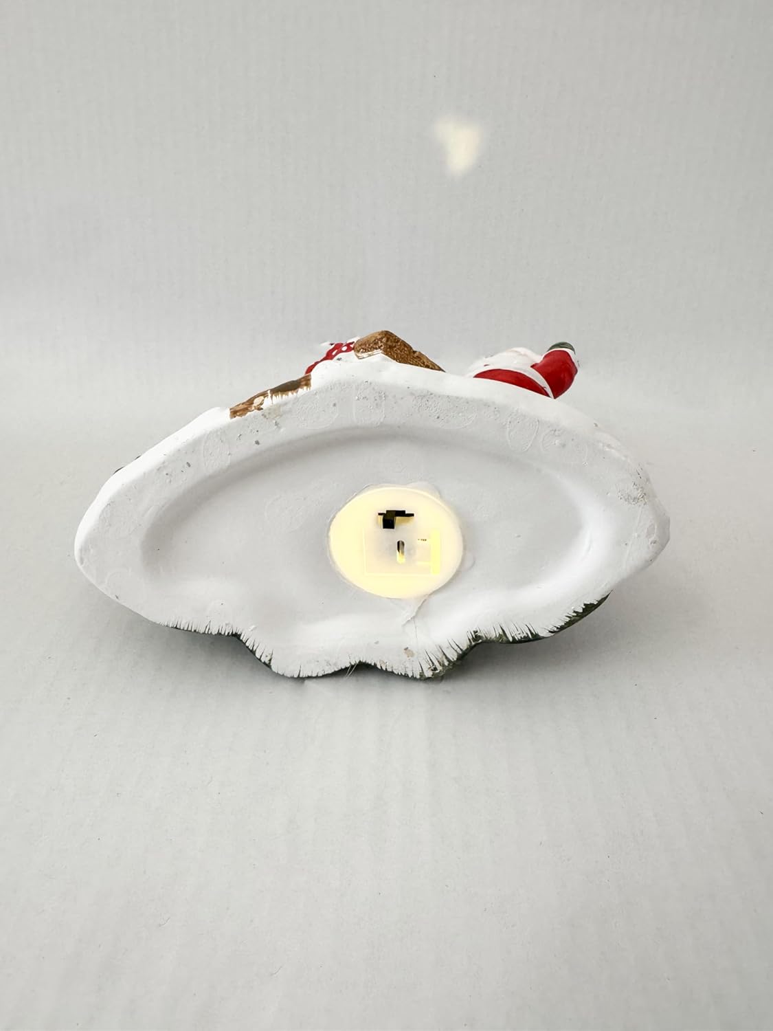 Decorazione Natalizia con Babbo Natale e Albero di Natale, Casetta Luminosa LED, Ornamento da Tavolo per Natale