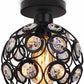 TEKHOME Lampadario da Soffitto a Sfera in Cristallo, Attacco E27, Nero e Bianco, Senza Lampadina, Stile Moderno, per Camera da Letto, Soggiorno, Corridoio, Ø28cm C23