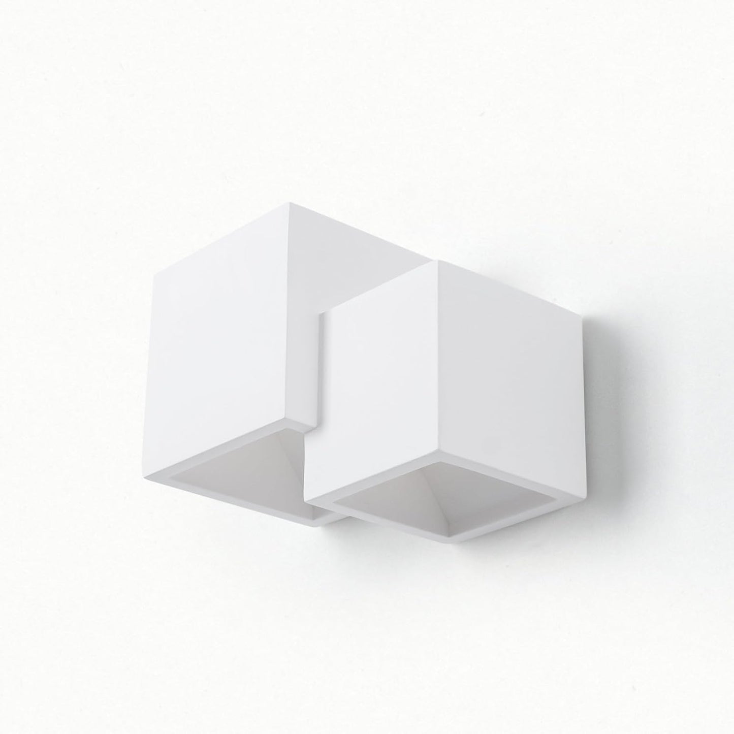 TEKHONE Applique da Parete in Gesso Bianco 2xG9 | Lampada da Muro Moderna Verniciabile | Illuminazione Decorativa per Soggiorno Camera Corridoio – GS-E74