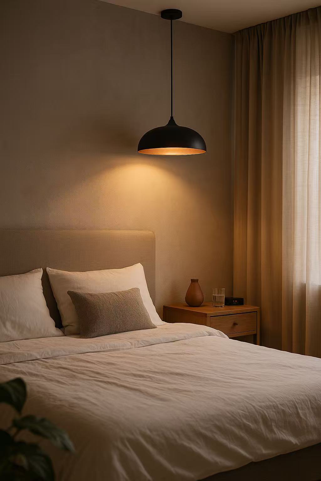 Lampadario a sospensione stile contemporaneo in metallo pendente a cupola attacco E27 luce tavolo cucina di colore nero o bianco Ø35 cm  B90