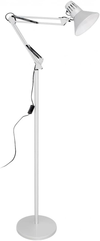 Lampada da Terra – Piantana Regolabile con Braccio Orientabile, Attacco E27, Max 60W, Design Moderno per Studio, Ufficio e Soggiorno D15