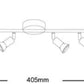 TEKHOME Faretta 4 Luci GU10, Plafoniera a Soffitto con 4 Teste Orientabili, 220-240V, Bianco, Ø405mm, Materiale Metallo, per Interni (Lampadine Non Incluse) C72-B4