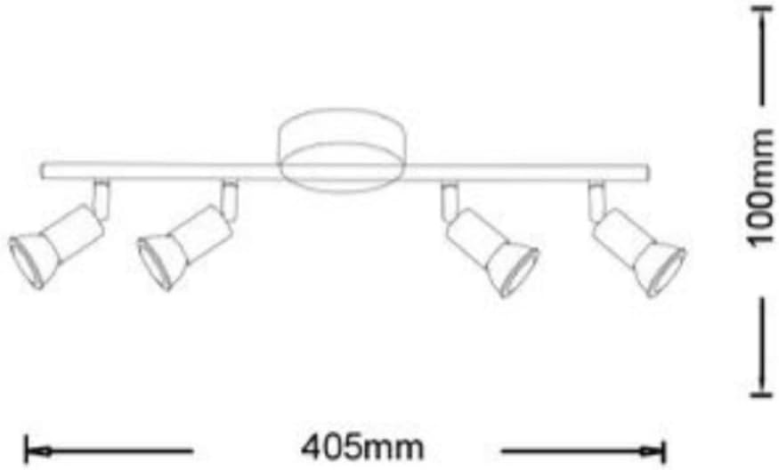 TEKHOME Faretta 4 Luci GU10, Plafoniera a Soffitto con 4 Teste Orientabili, 220-240V, Bianco, Ø405mm, Materiale Metallo, per Interni (Lampadine Non Incluse) C72-B4